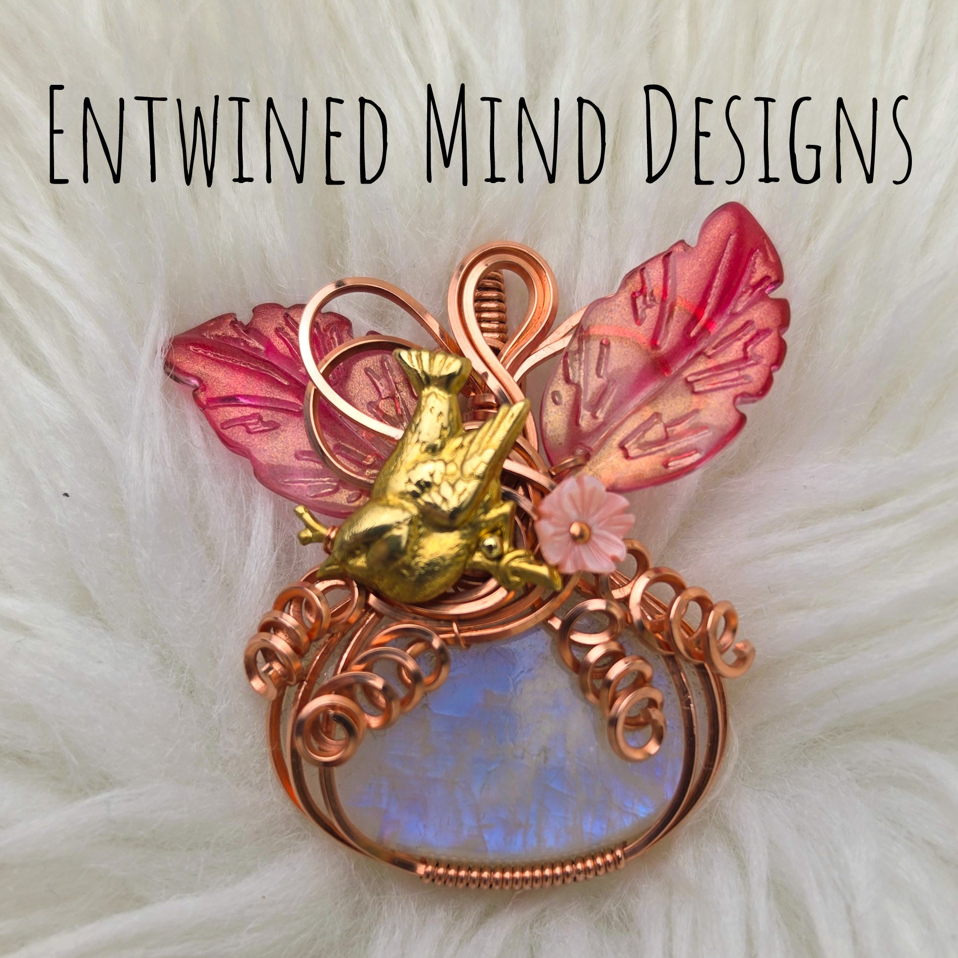Moonstone Pumpkin Pendant In Copper