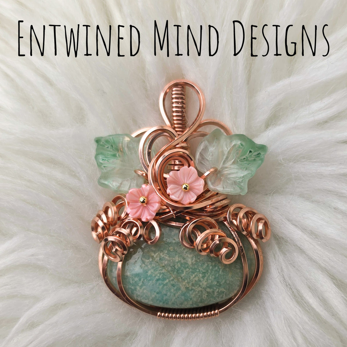 Amazonite Pumpkin Pendant In Copper