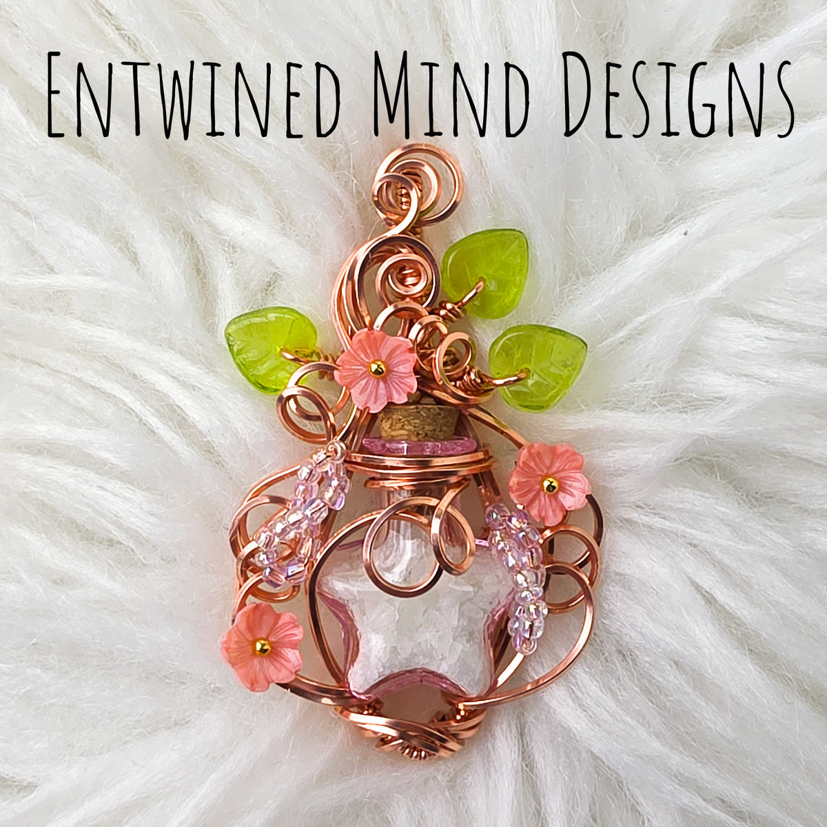 Glowing Pink Star Potion Bottle Pendant