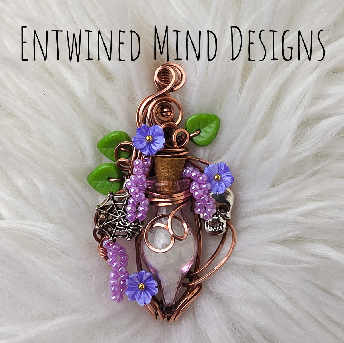 Glowing Spooky Potion Bottle Pendant