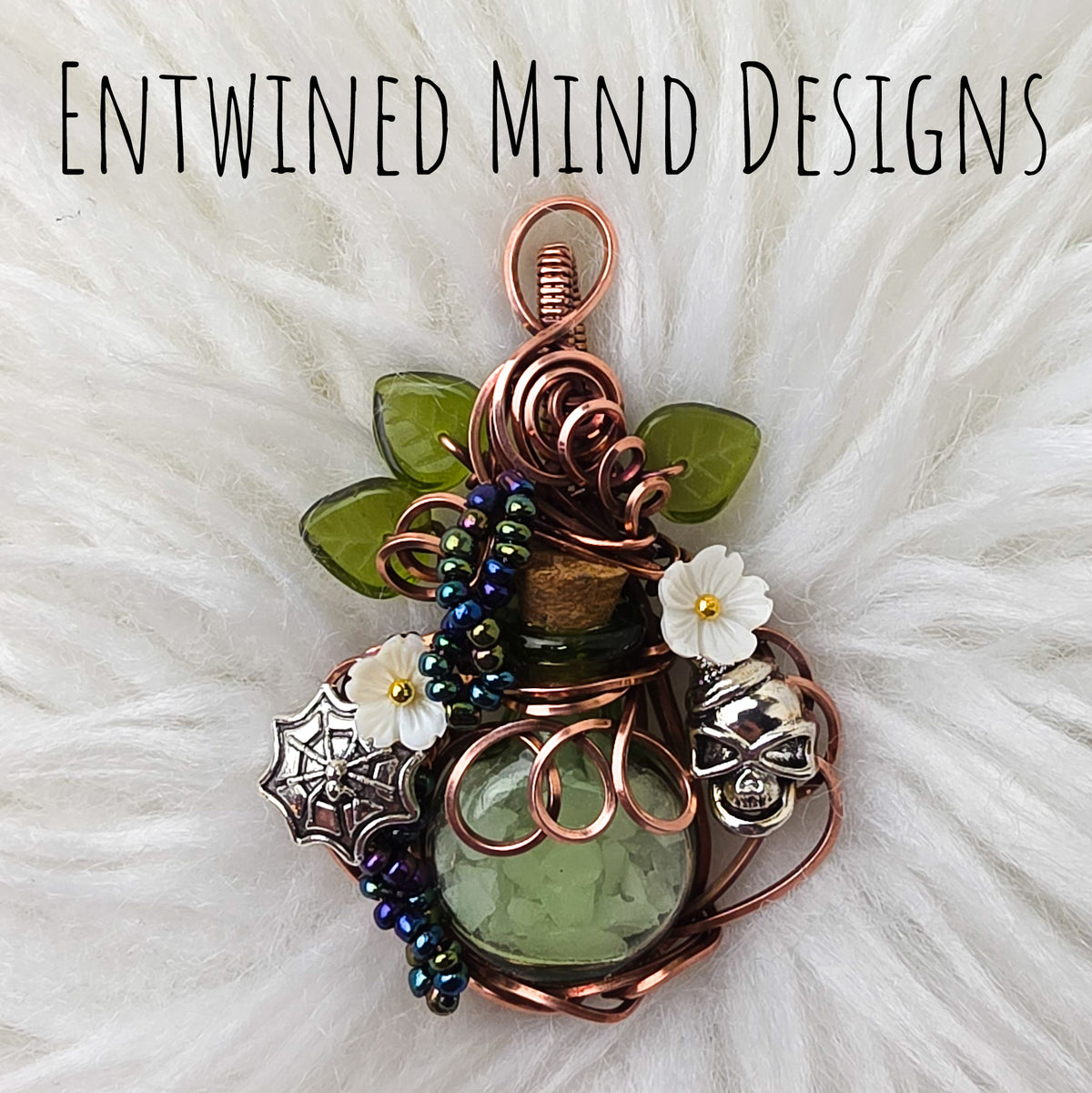 Glowing Spooky Potion Bottle Pendant