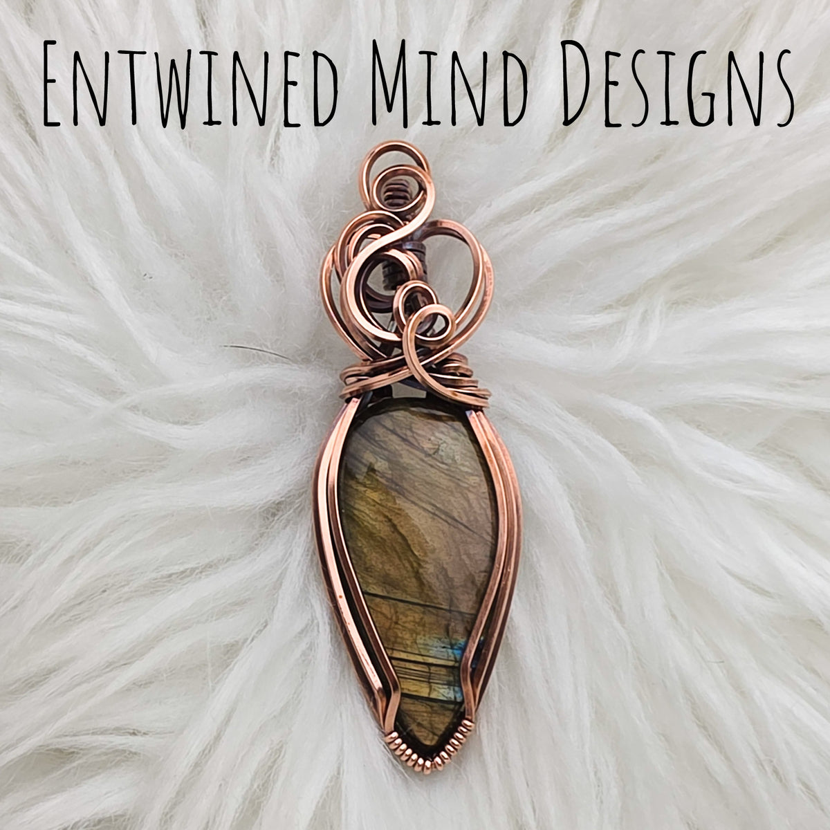 Golden Labradorite And Copper Pendant