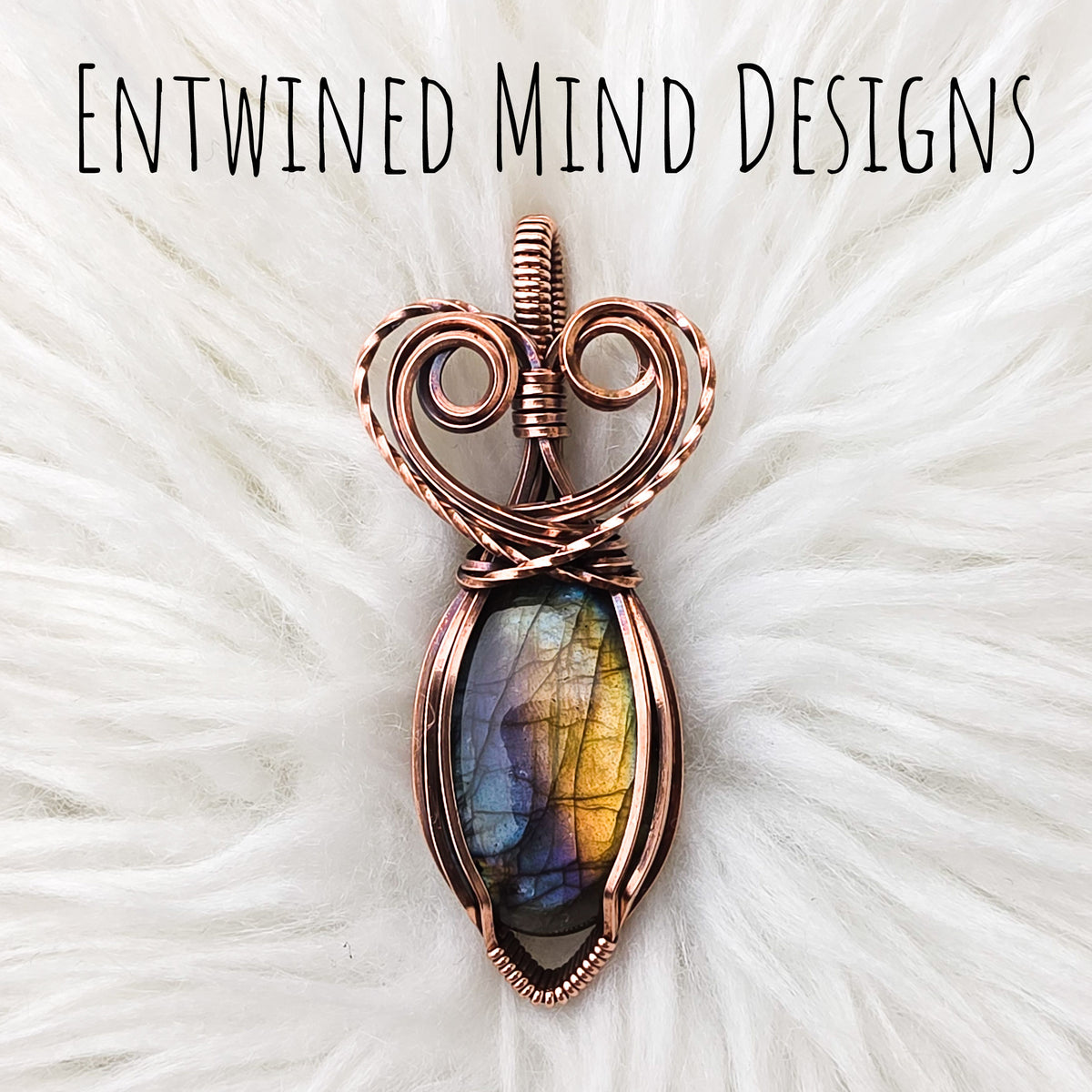 Rainbow Labradorite And Copper Pendant