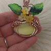 Glass Cats Eye Pumpkin Pendant In Copper