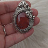 "Bones" Red Moss Agate And Sterling Silver  Statement Pendant