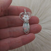 3.5ct White Ethiopian Opal and Sterling Silver Small Pendant