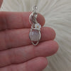 Silky White Moonstone Sterling Silver Mini Pendant