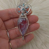 Red Aurora Plume Agate Doublet And Sterling silver Heart Pendant