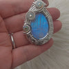 Moonstone and Opal Statement Pendant In Sterling Silver