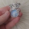 Moonstone Pumpkin Statement Pendant In Sterling Silver