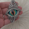 Green Sterling Silver Dragons Eye Pendant