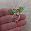 Aurora Opal Faceted Heart Pendant In 14k Gold Filled Wire