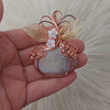 Plume Agate Pumpkin Pendant In Copper