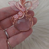 Rose Quartz Pumpkin Pendant In Copper