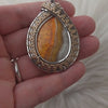 "Golden" Bumble Bee Jasper and Sterling Silver Statement Pendant