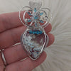 Red Aurora Plume Agate Doublet And Sterling silver Heart Pendant