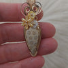 Fossil Coral Statement Pendant In 14k Gold Filled Wire