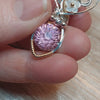12ct Color Changing Firework Cut Pink Cubic Zirconia, Sterling Silver, and 14k Goldfilled Pendant