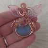 Purple Chalcedony Pumpkin Pendant In Copper