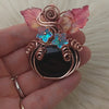 Black Onyx Pumpkin Pendant In Copper