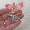 White Agate Pumpkin Pendant In Copper