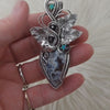 Black And White Crazy Lace Agate Pendant In Sterling Silver