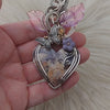 "Eternal Love" Idaho Imperial Plume Agate And Sterling Silver Heart Pendant