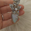 Natural 26 ct Ethiopian Opal, Sterling Silver, and 14k Goldfill Statement Pendant