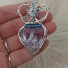 Red Aurora Plume Agate Doublet And Sterling silver Heart Pendant