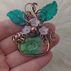 Dyed Agate Pumpkin Pendant In Copper