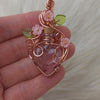Potion Bottle Pink Flower Pendant