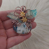 Plume Agate Doublet Pumpkin Pendant In Copper