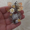 Ternate Moss Agate Heart Statement Pendant In Sterling Silver