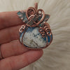 Plume Agate Doublet Pumpkin Pendant In Copper