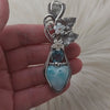 Larimar And Blue Topaz Statement Pendant In Sterling Silver