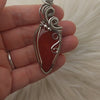 "Drip Drop" Carnelian Agate And Sterling Silver  Statement Pendant