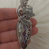 Artisan Cut Laguna Agate Sterling Silver Statement Pendant