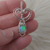 Mini Sterling Silver And Opal Pendant