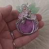 Cobalto Calcite Pumpkin Pendant In Sterling Silver