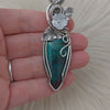 Artisan Cut Chrysocolla Statement Pendant In Sterling Silver