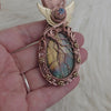 Flying Eye Labradorite Statement Pendant In Copper