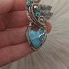 Larimar Heart Statement Pendant In Sterling Silver