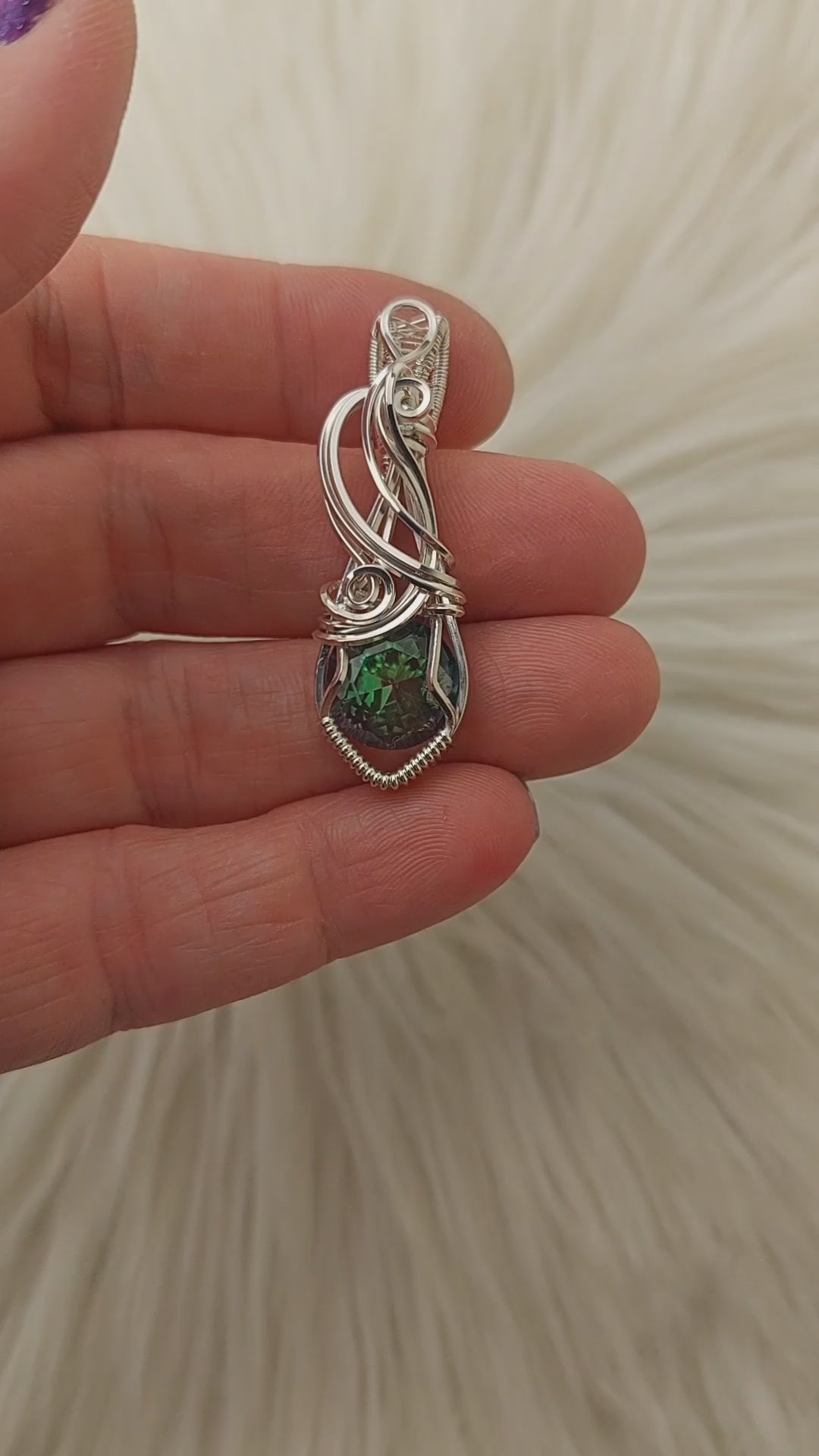 Mystic Topaz Pendant With authentic Snake Chain all on Sterling Silver 9.25 from Taxco