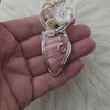 Australian Pink Opal, Sterling Silver, and 14k Gold Filled statement Pendant