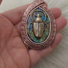 Scarab Beetle Labradorite In Copper Statement Pendant