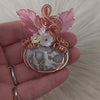 White Agate Pumpkin Pendant In Copper