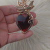 "Love Letter" Artisan Cut Vintage Glass 14k Goldfilled Heart Statement Pendant