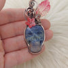Sodalite Skull Pumpkin Pendant In Copper