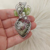 Artisan Cut Sobet Jasper Heart Statement Pendant In Sterling Silver