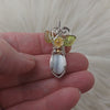 Cats Eye glass And Sterling Silver Mini Pendant